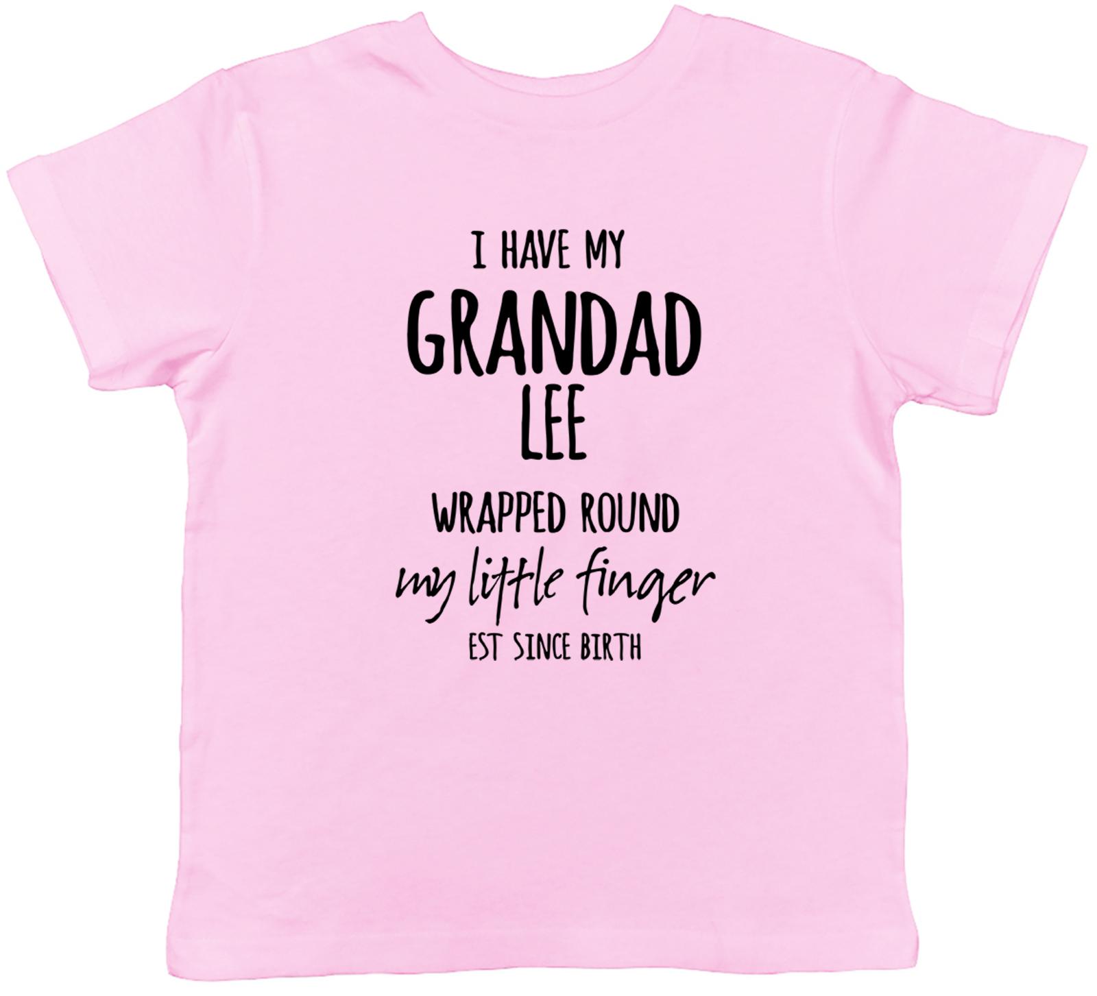 Personalised I Have My Grandad Wrapped Around My Little Finger Kid T-Shirt 100