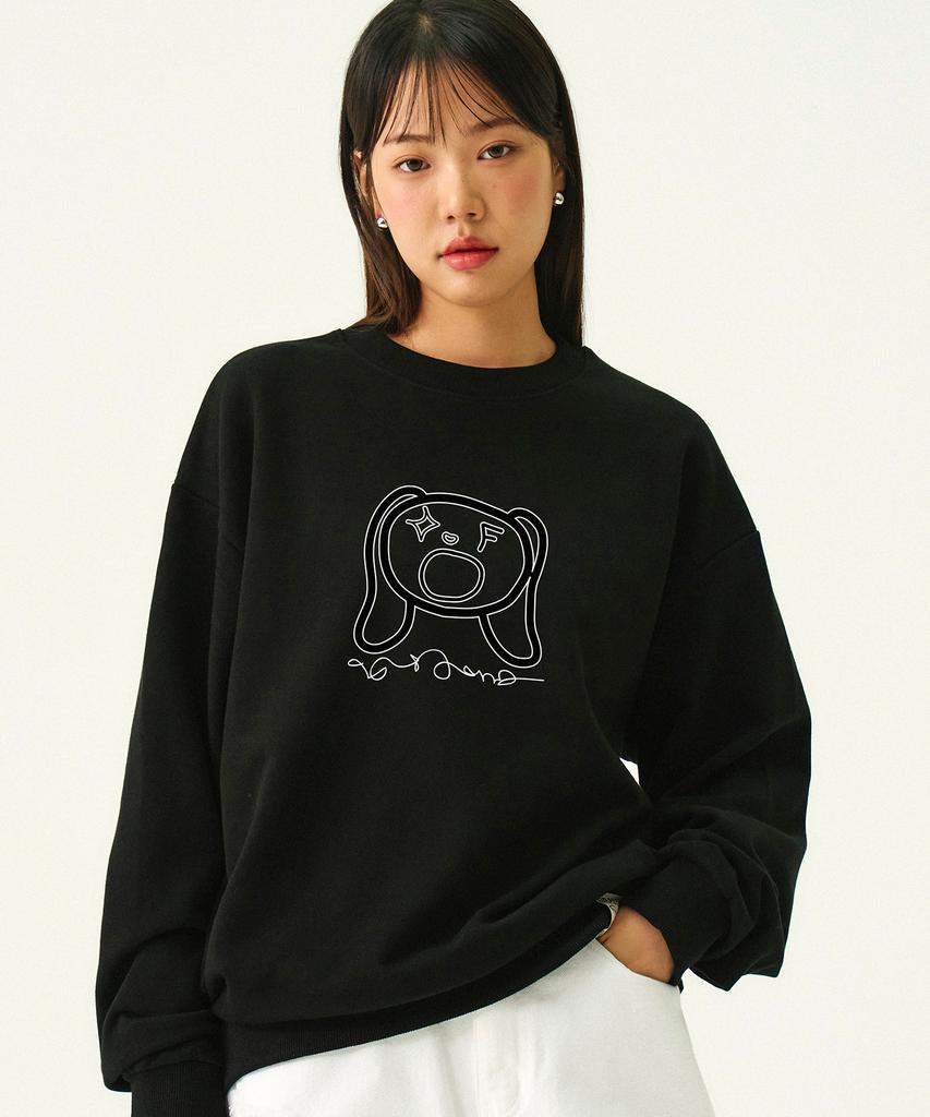GRAVER [Unisex] Baba Lettering Sweatshirt_Black