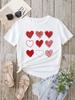 Red Heart Printed Women T-Shirts Fashion Streetwear Short Sleeve Clothing Casual Soft Women Tops Valentine's Day T-shirt