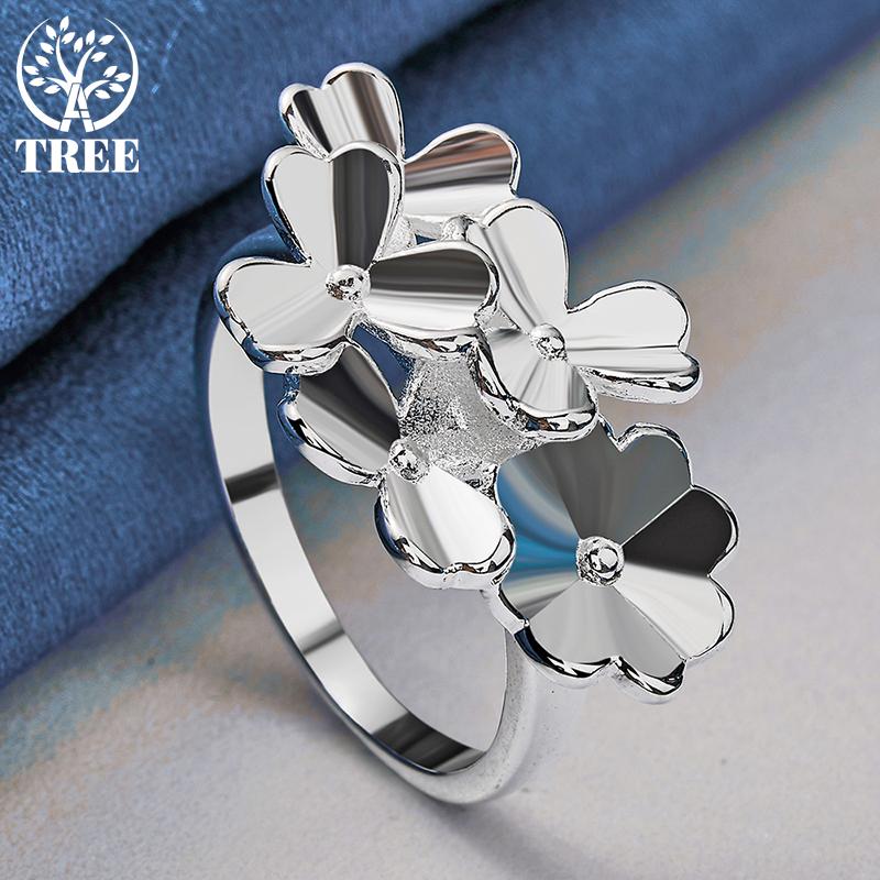 Bijuterii inel cu flori din argint 925