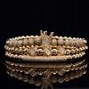 2026 Stretch 3-piece Crown Bracelet Micro-inlaid Bent Pipe Bracelet European and American Style Jewelry