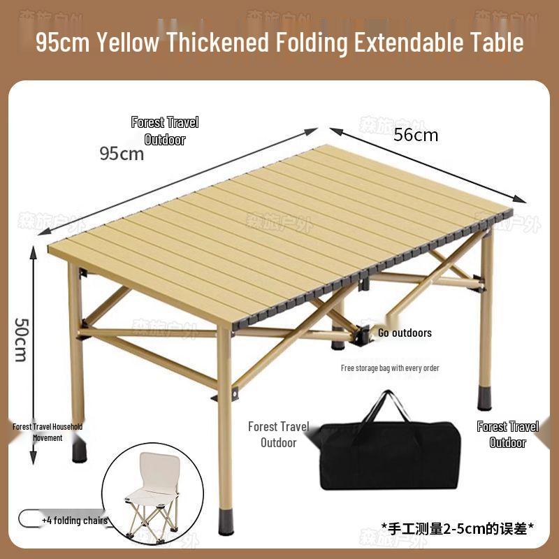 Egg Roll Portable Folding Table and Chair Set for Camping and Picnics