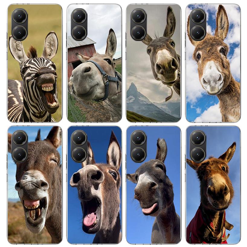 Funny Donkey Phone Case For Xiaomi Poco X5 X6 X7 Pro F7 Ultra M7 Redmi 15C 15 13C 13 12C 12 10 10C 10A 9 9C 9T 9A Cover Poco X3