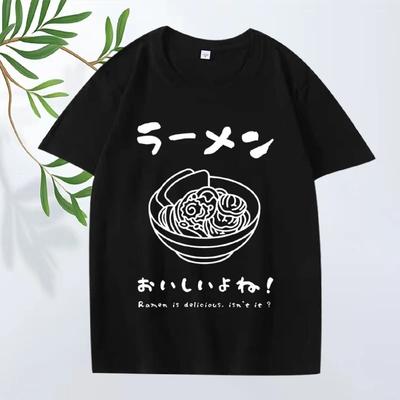 Ramen Shirt Japanese Food Lover Kawaii graphics T Shirt Men ’s Women Oversized 100% Cotton Short Sleeve Summer Print Unisex Tops