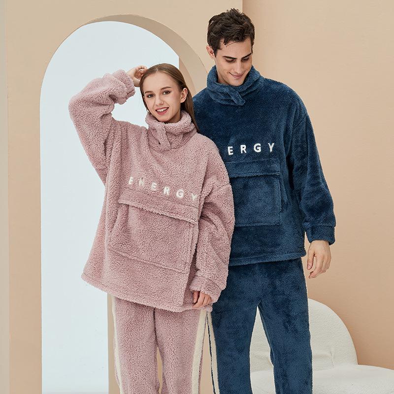 

Women s Autumn/Winter Coral Fleece Homewear: Cute Plus Velvet Flannel Pajama Sets - Warm and Cozy. XL (70-80kg)
