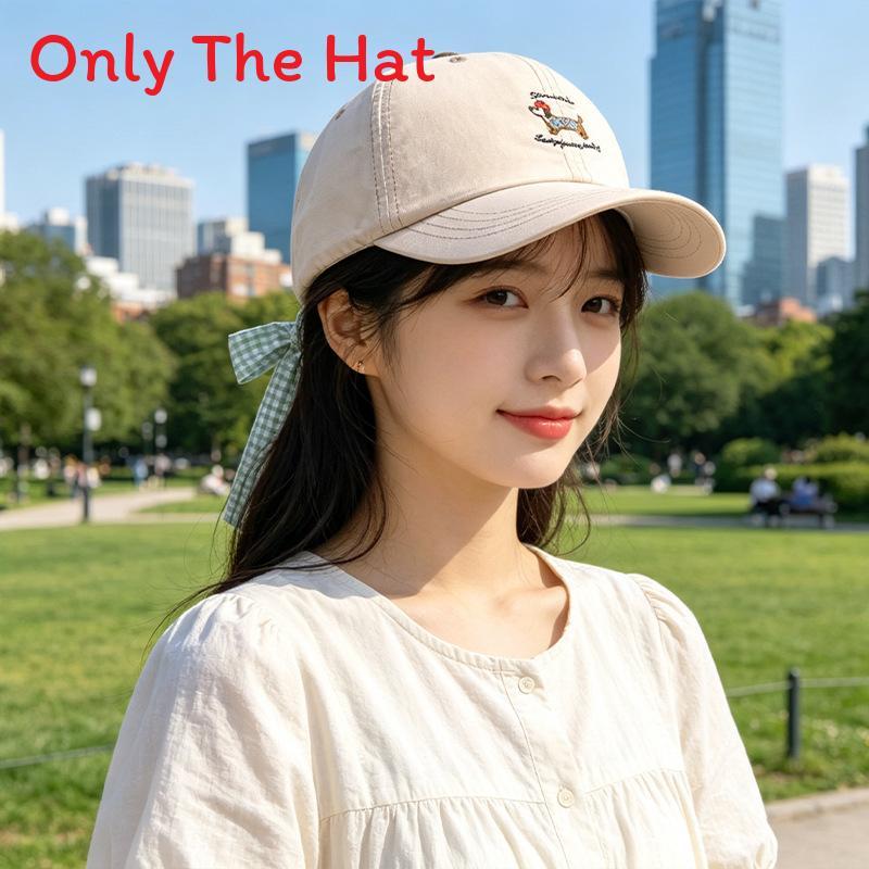 Dog Embroidered Cotton Baseball Cap With Sun Protection For Casual Summer Wear