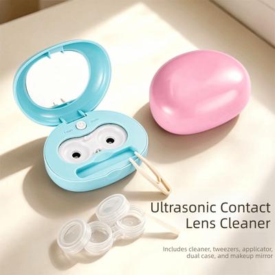 Fully Automatic Contact Lens Cleaning Case Electric Pupil Cleaning Device Portable Use