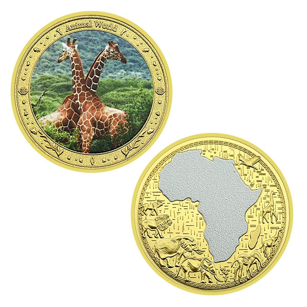 Six Colored Animal Collection Commemorative Coins, Collection Gifts, Commemorative Medals, and Badges, Gift Box Set