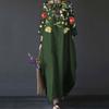 Women Long Dress Round Neck 45720 Sleeves Loose Floral Print Fashion Outfits