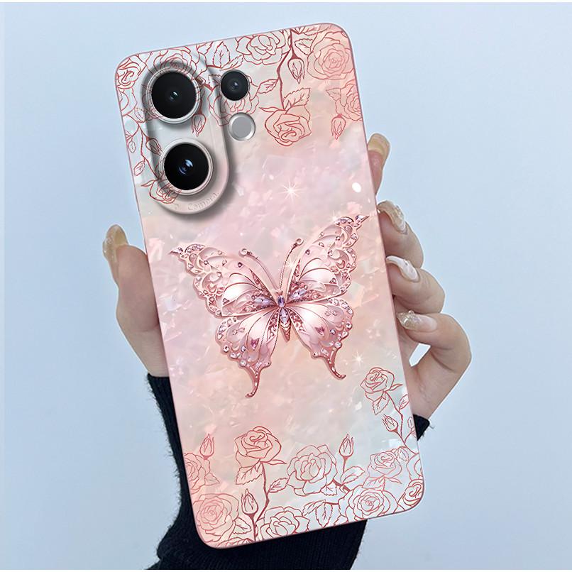 For Vivo V60 Phone Case V2511 Cover Fashion Simplicity Flowers Soft Liquid Silicone Shell For Vivo V 60 VivoV60 5G 2025 Fundas