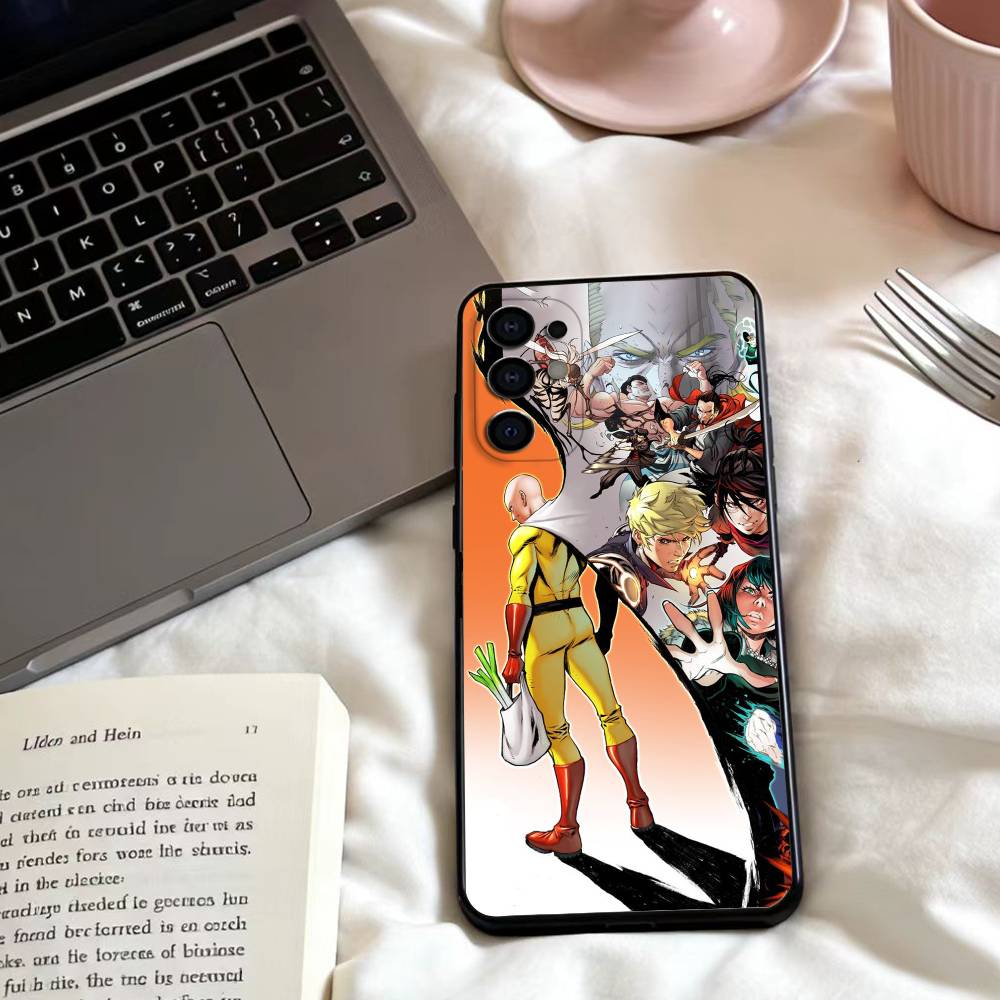 O-One Punch Man Anime Phone Case For Samsung S25,24,23,22,30,21,10,9,Ultra,Plus,Lite,FE,4,5 G Soft Black Case