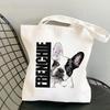 Frenchie French Bulldog Print Reusable Women Shopping Tote Bag Women Shoulder Bag Students Teacher Book Bag Travel Storage Bags
