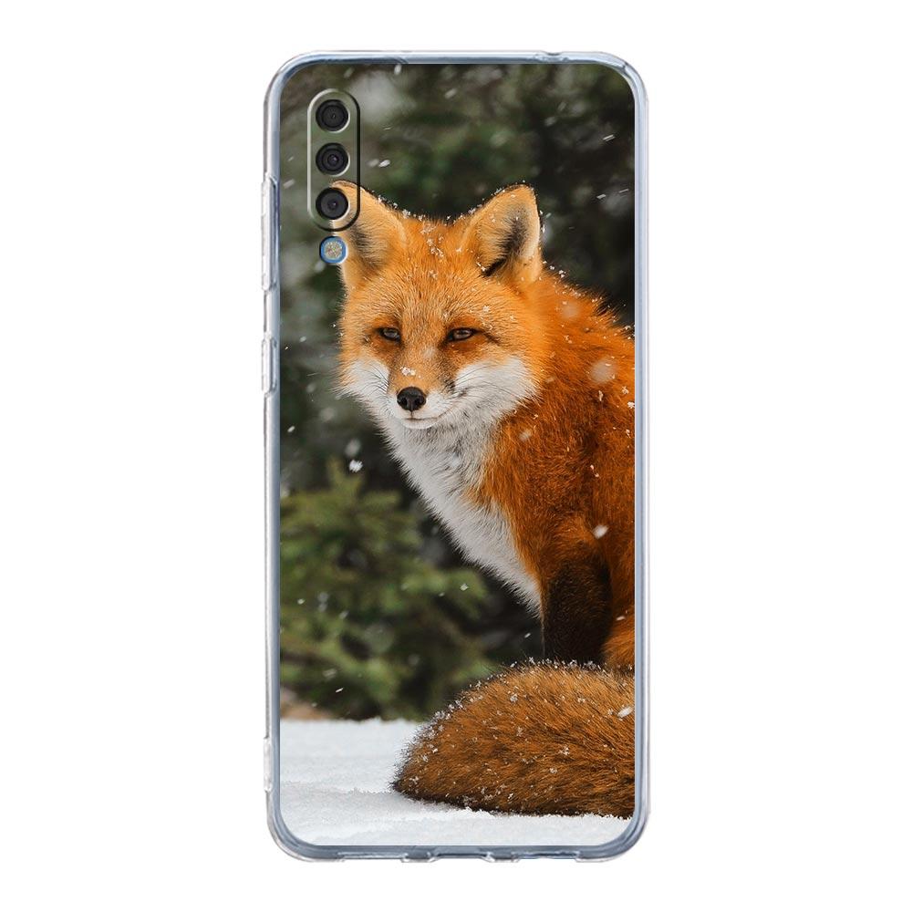 Cute Red Fox Gift Phone Case For Samsung Galaxy A52 A50 A70 A30 A40 A20E A10 A10S A20S A02S A04s A12 A22 A32 A72 5G Clear Cover
