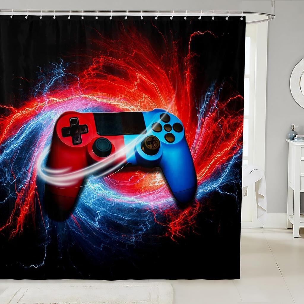 Kids Dog Shower Curtain Puppy Cat Kitten Pattern Bathroom Shower Curtain Set for Boys Teens 3D Pet Animal Bath Curtain Cute