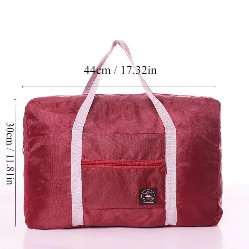 

1Pc Red/Navy/Green Multifunctional Folding Travel Bag Single Shoulder Hand Luggage Bag Large Capacity Luggage Storage Waterproof