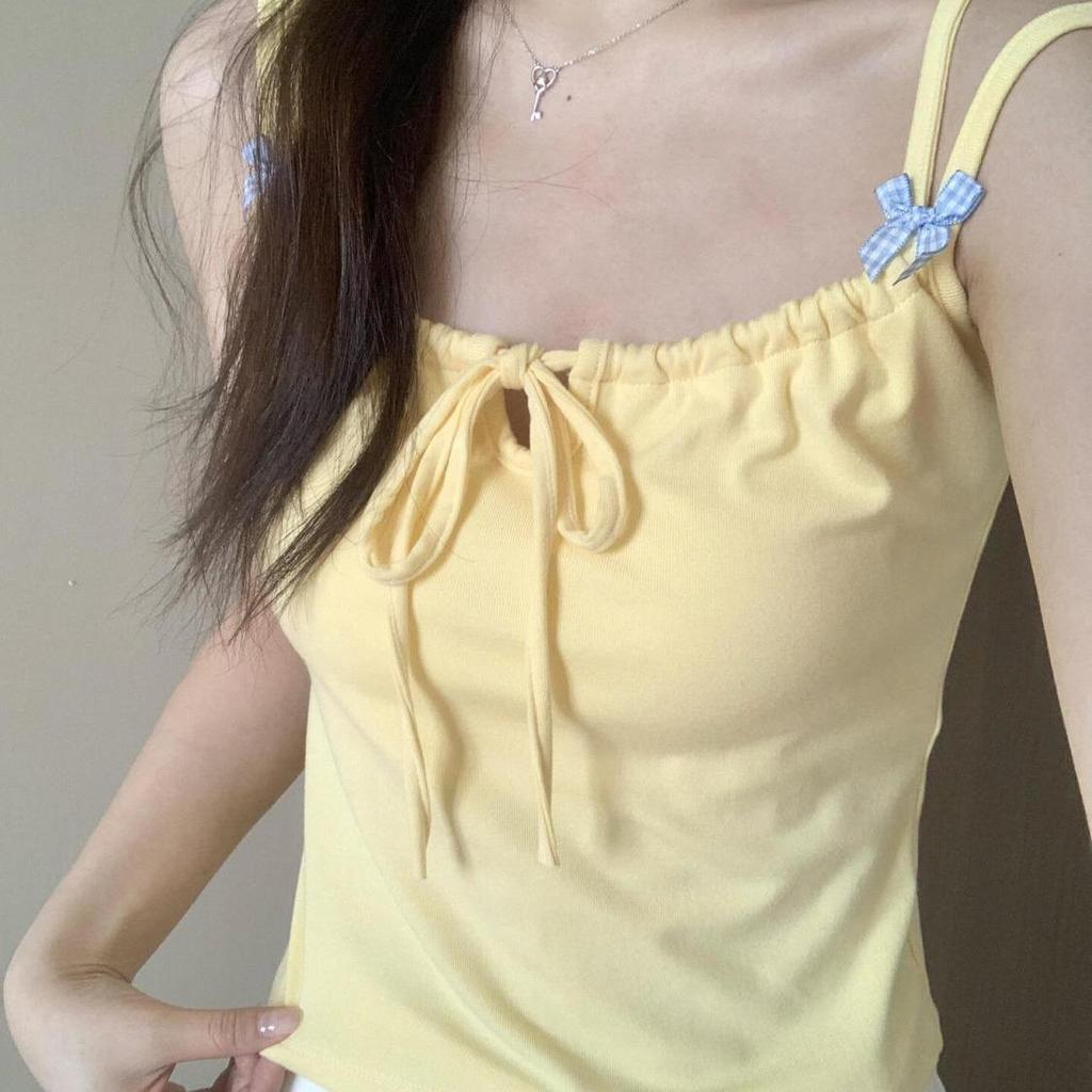 Rayon Bow Design Camisole: Sweet Summer One-Piece with Beautiful Back for Women