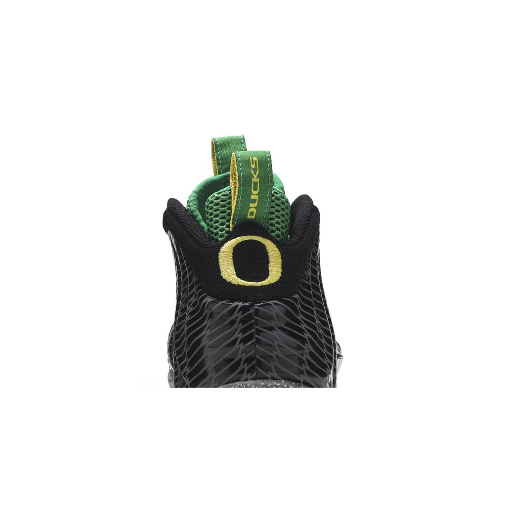 Nike Air Foamposite One 'Oregon Ducks' (Unisex) Black / Yllw Strk-Appl Grn-Slvr Basketball Shoes 652110 001