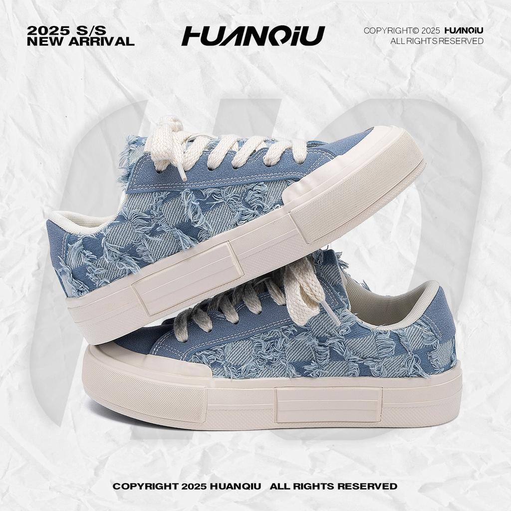 Global board shoes men's heightening HQDO-12 autumn sports and leisure men's shoes color matching design sense platform canvas shoes