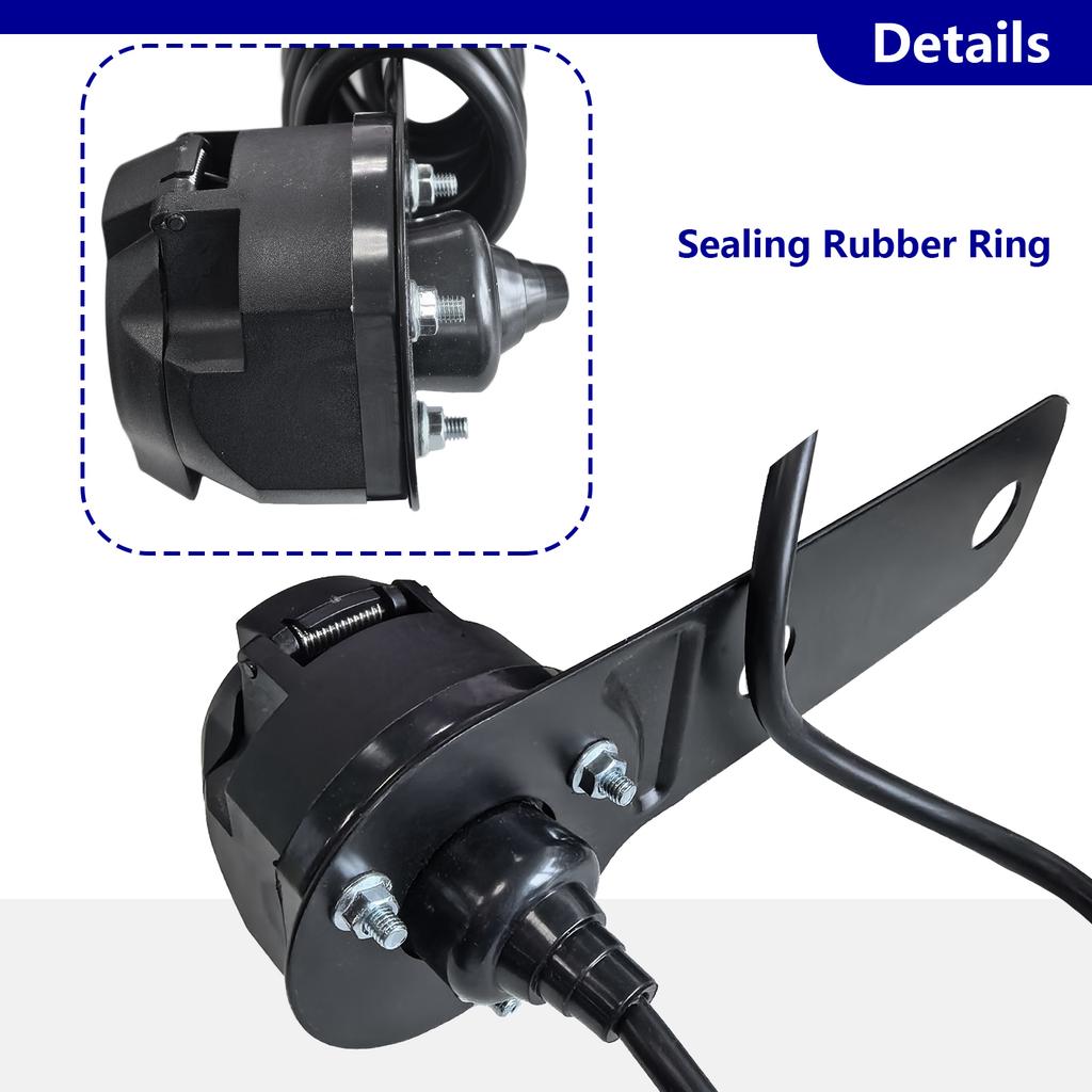 1.5M 12N 7Pin Pre-Wired Socket Car Trailer Caravan Electrics Mounting Plate Electrics Wire Part Wiring Connector Towing Towbar
