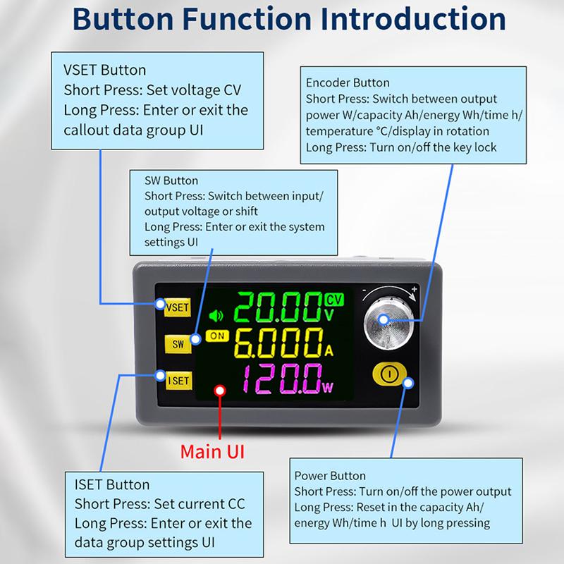 DC DC Aufwärts-/Abwärtswandler 0-36V 5A/6A 60W/120W Leistungsmodul Einstellbarer Spannungsregler Geregeltes Labornetzteil