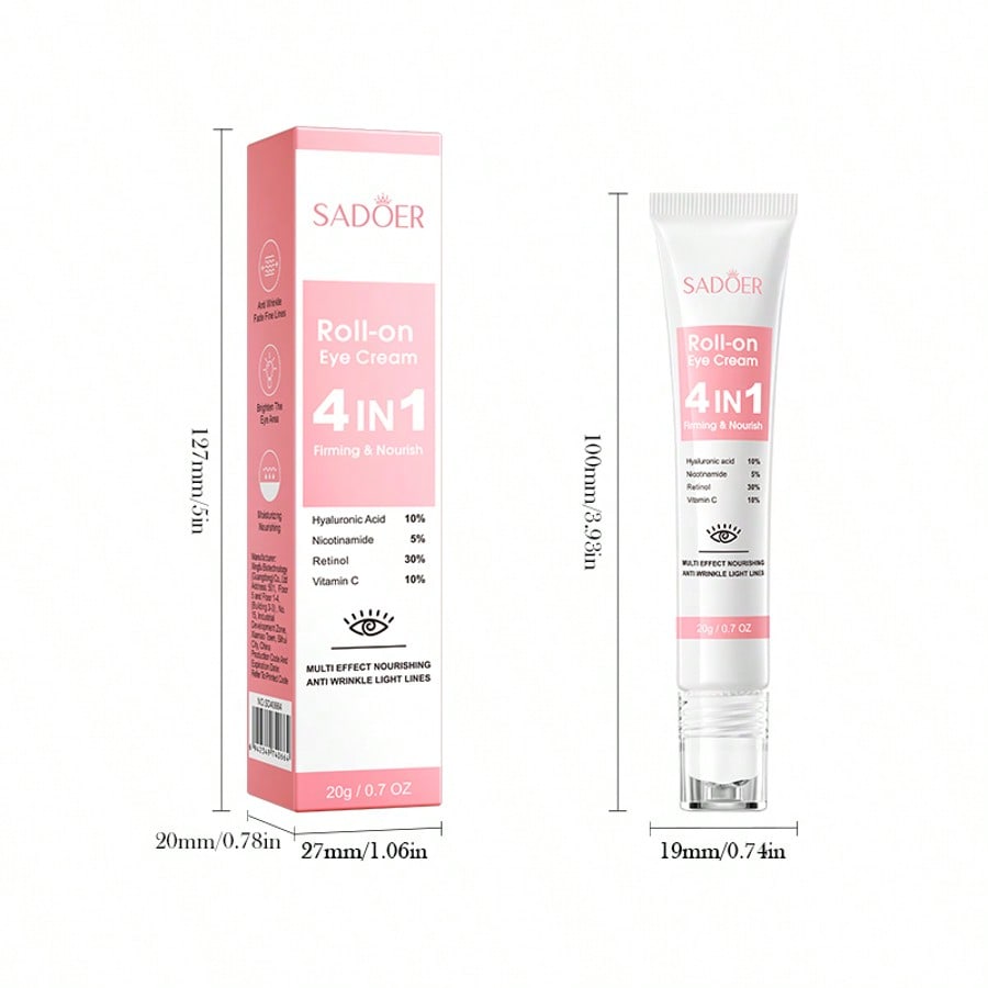 1PC20g Four-in-one Multi-Effect Firming and Nourishing Rolling Eye Cream Moisturizes and nourishes, firming.