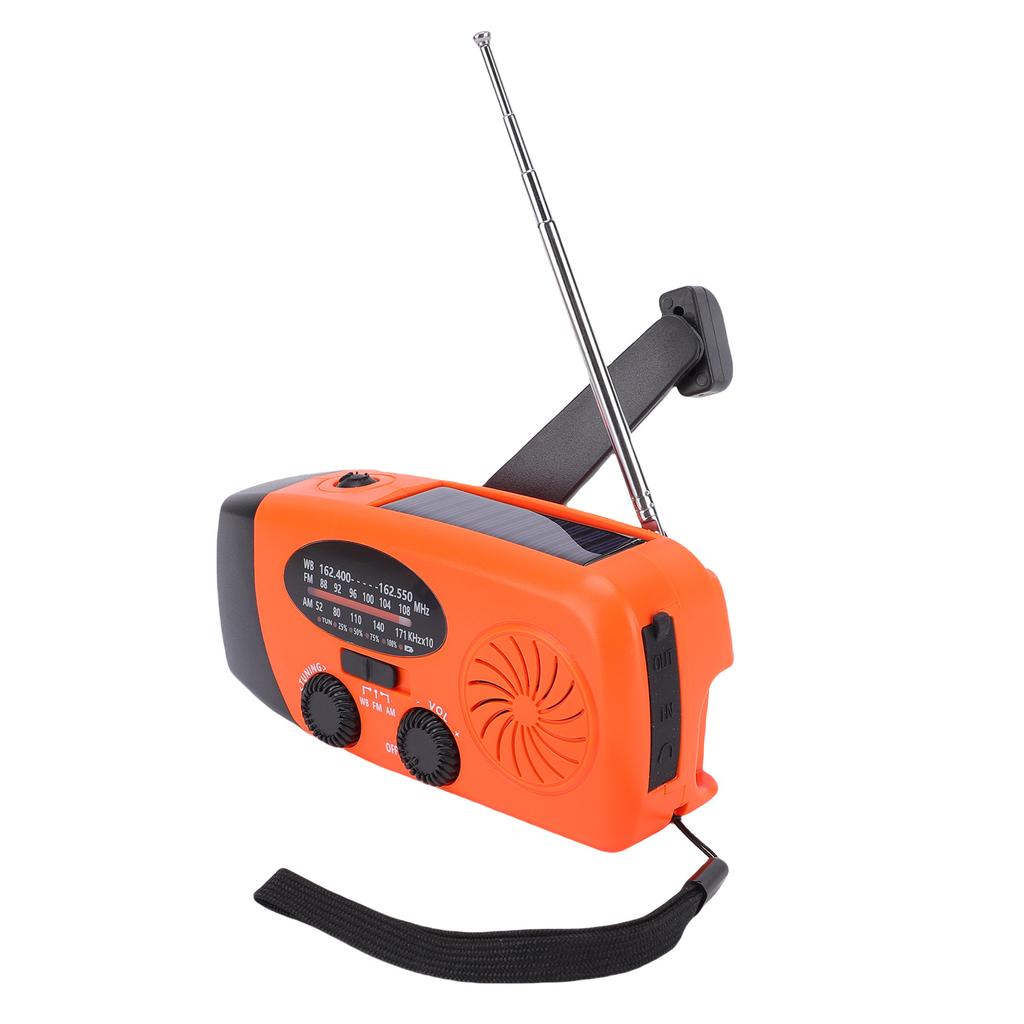 Emergency Weather Radio AM FM WB Solar Hand Crank Portable Radio with LED Flashlight 6000mAh Battery