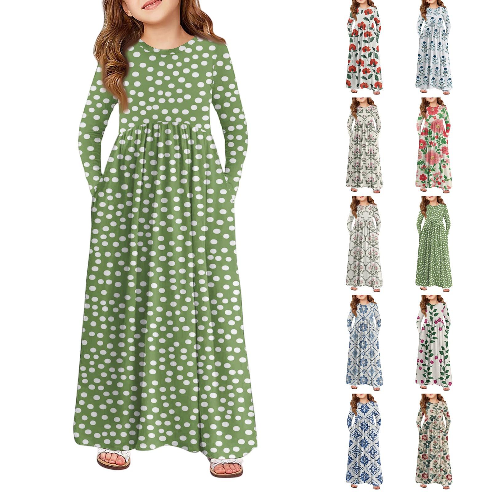

Girls Maxi Dress - Long Sleeve Pocket Dress 160 Кіновар