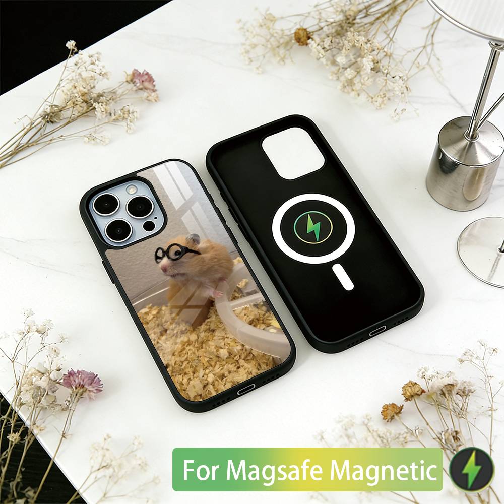 Funny Cute Hamster Phone Case For iPhone17,16,15,14,13,12,11 Plus,Pro Magnetic For Magsafe Wireless Charging