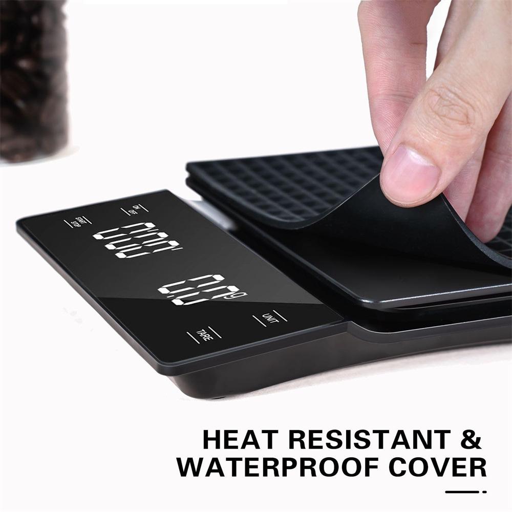 Luxury Touch Screen Pour-Over Coffee Scale with Timer, 3KG Capacity for Precision Brewing and Baking