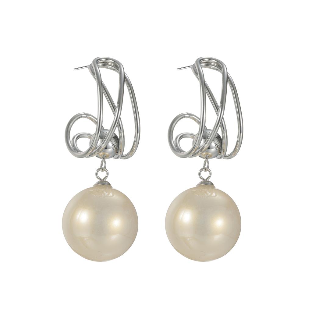 Atoztide Trendy Multiple Style Imitation Pearl Tassel Earring for Women Stainless Steel Elegant Temperament Earring Jewelry Gift