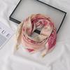 Women's 65" Silk Square Scarf with Magnetic Buckle – Autumn/Winter Print, Fashionable & Versatile Triangle Snood