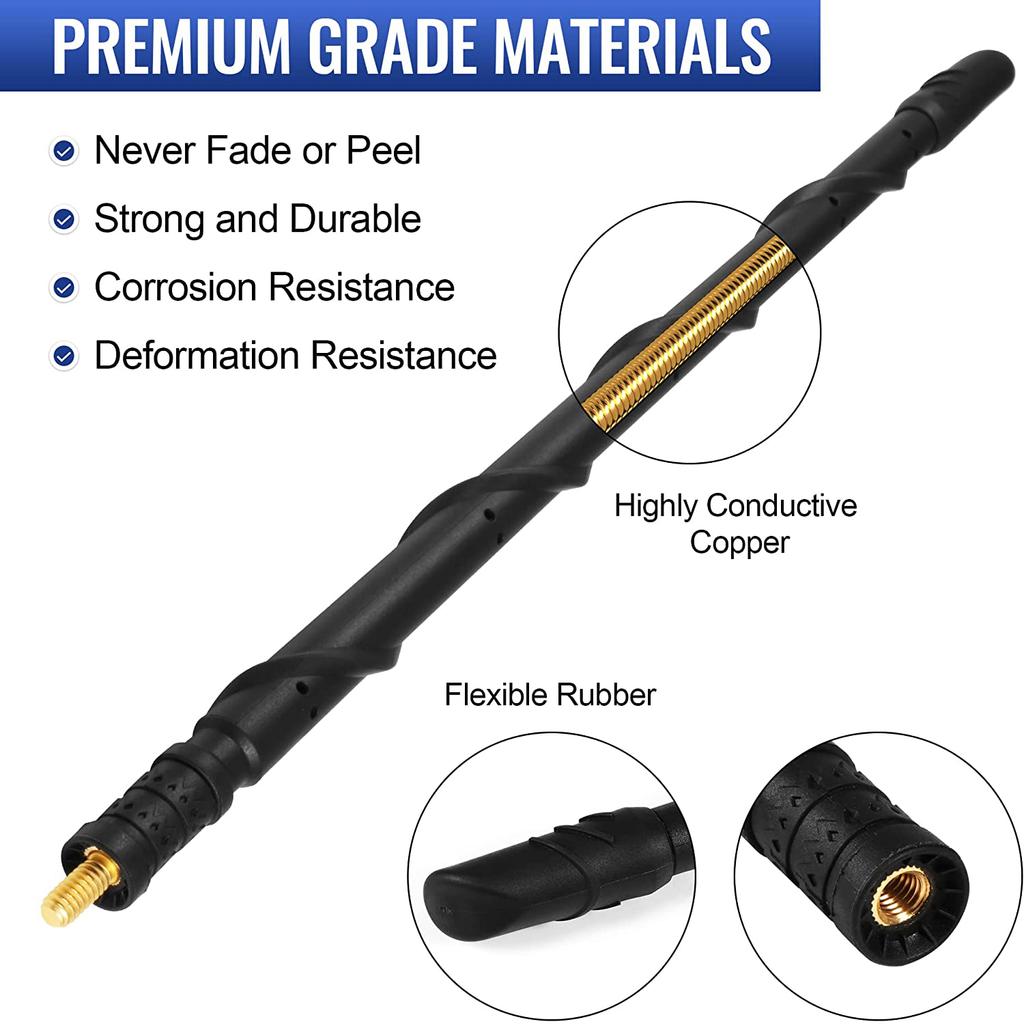 12inch Spiral Rubber Antenna Car Radio Antenna Replacement For Jeep Wrangler JK JL Gladiator JT Rubicon Sahara Sport 2007+