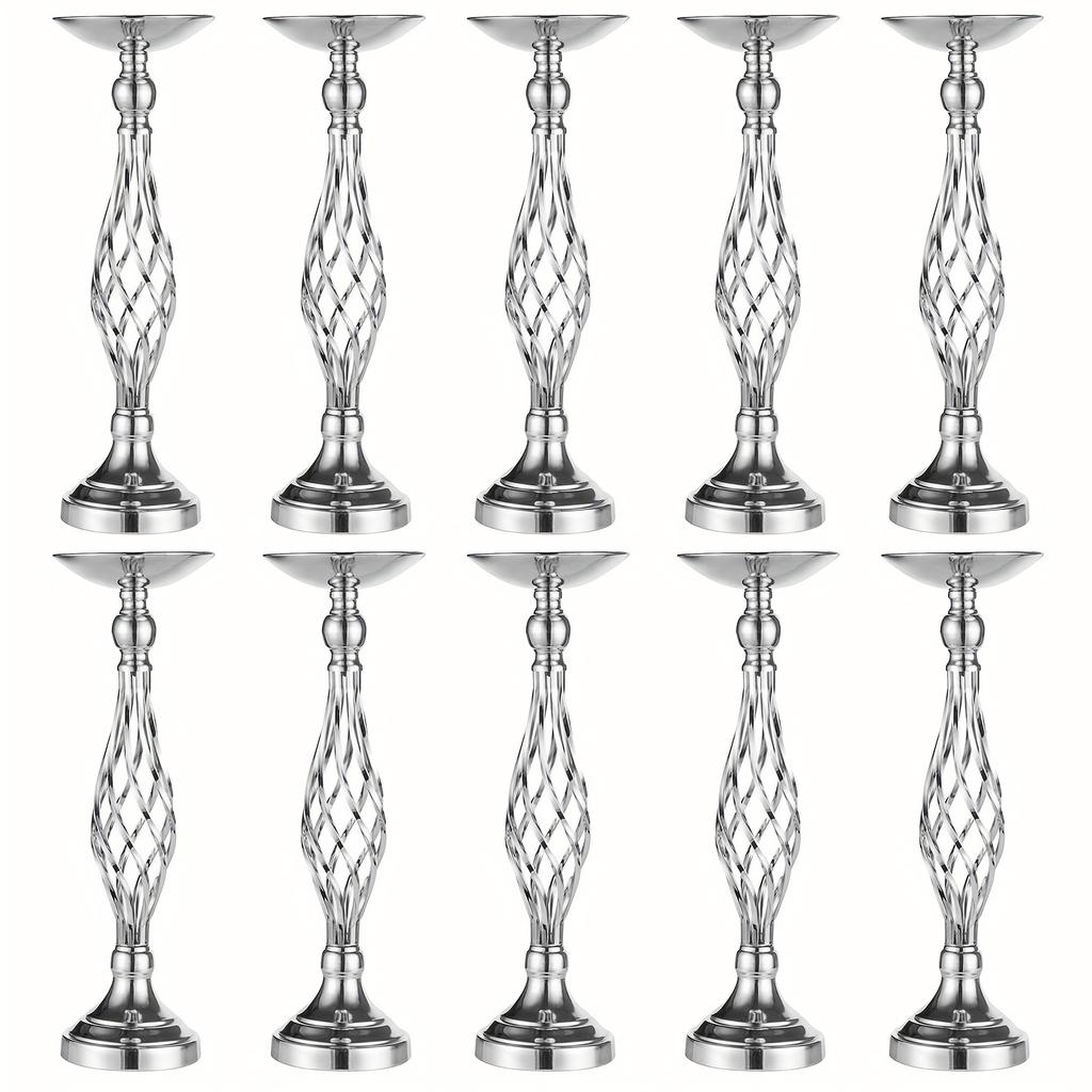10pcs Elegant Metal Flower Vase Dining Table Butter Lamp Candlestick Ornaments Boho Artificial Flower Decor Bottle Flower Stand