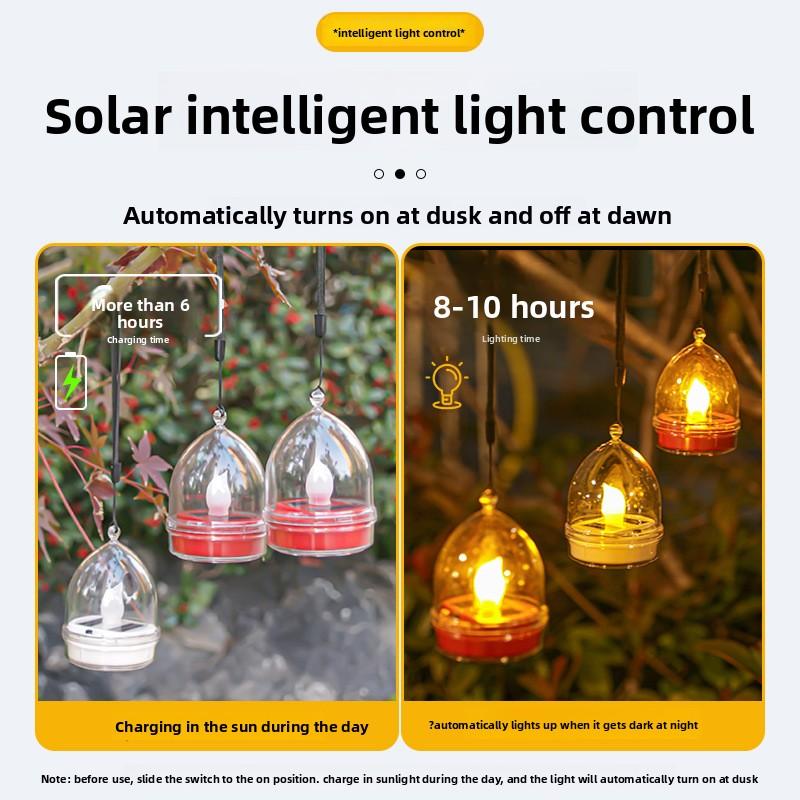 Solar Powered Outdoor Candles Waterproof Garden Lights for Patio Yard Camping Romantic Atmosphere Decoration Flameless LED