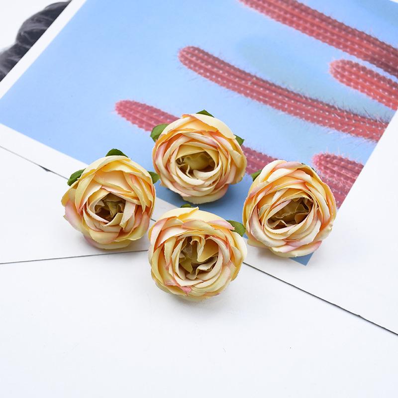 

5/10Pcs Tea Roses silk Head Christmas Decorations for Home Scrapbooking Wedding Bridal Accessories Clearance Artificial Flowers 5 Pieces