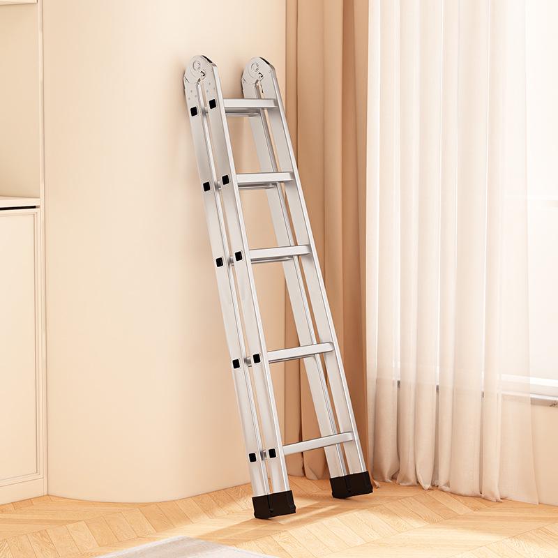 Galvanized Folding A-Frame Ladder: Double-Sided, Multifunctional, Thickened for Outdoor or Household Use