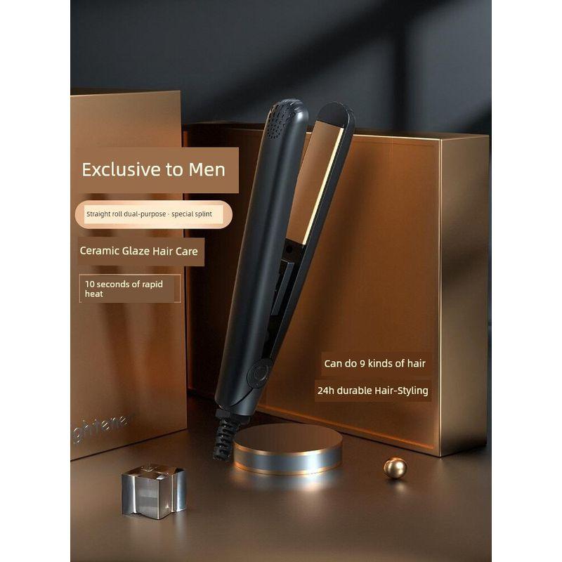 Hair Curler Men Special Hair Curler and Straightener Dual-Use Hair Straightener Fluffy Perm Handy Gadget Boys Mini Small Electric Hair Straightener