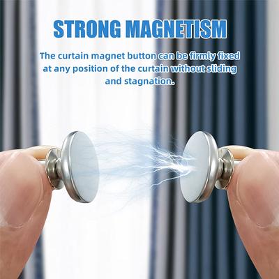 1/10Pairs Magnetic Curtain Button Detachable Window Screen Close Magnet Buckles Prevent Light Ome Office Curtain Closure Clips