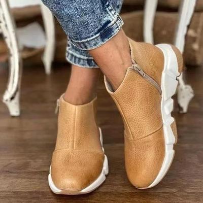 Women Arch Spupport Boots Short Plush Warm Femme Boots Winter Waterproof Women Shoes Ankle PU Women Boots