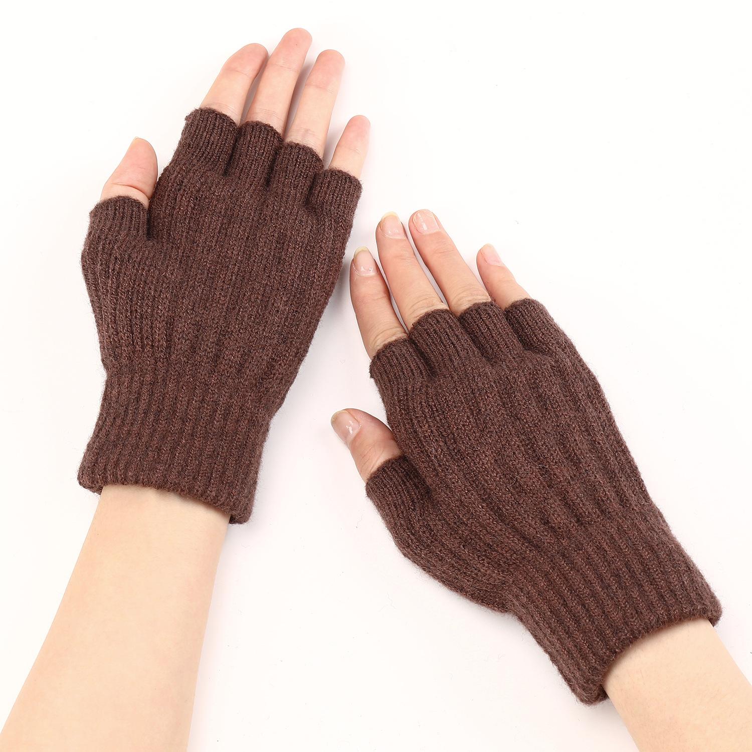 

New Men s and Women s Autumn and Winter Split Finger Gloves Half Finger Exposed Finger Warm and Cold Proof Knitted Hand Arm Covers One Size