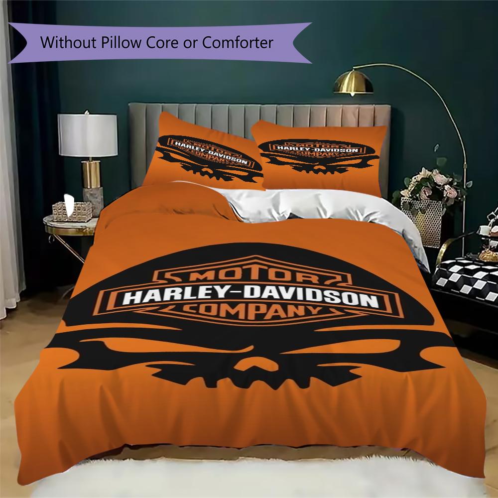 Harley Davidson Skull Gun Bedding 1 Duvet Cover 2 Pillowcase Without Core Without Core Christmas Birthday Gift Soft And Comfortable
