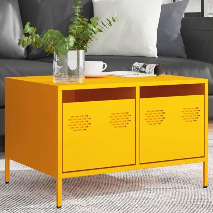VidaXL TV Stand Mustard Yellow 68x50x43.5 Cm Cold-rolled Steel, TV Stand, TV Sideboard, Hi-fi Cabinet, TV Bench, Cabinet In 851241