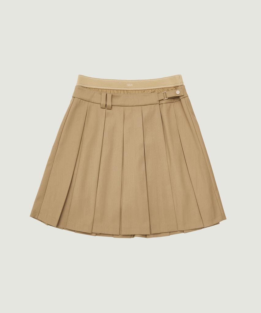 GROVE Reva Pleats Skirt (Beige)