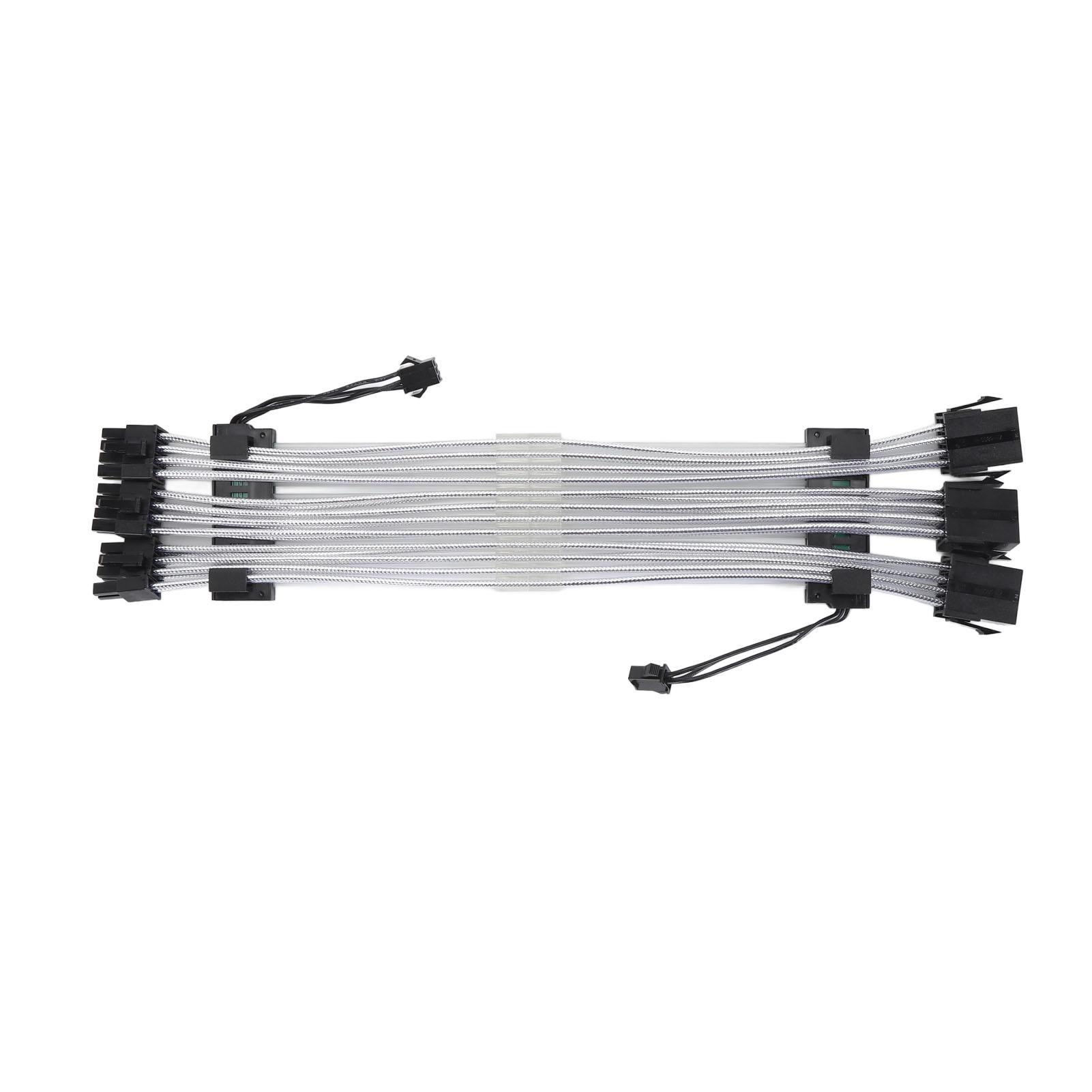 

Удлинительный кабель ARGB с оплеткой 3x8Pin, двухконцевой синхронизированный кабель блока питания для процессора корпуса компьютера