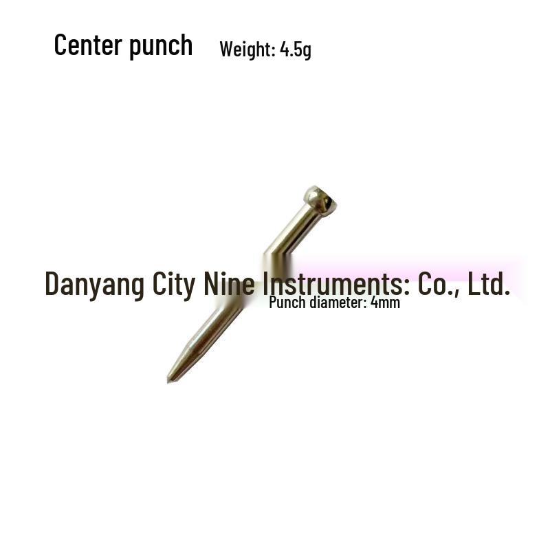 Cross-Mirror Silver-Black Semi-Automatic Center Punch: High-Precision Spring Locator