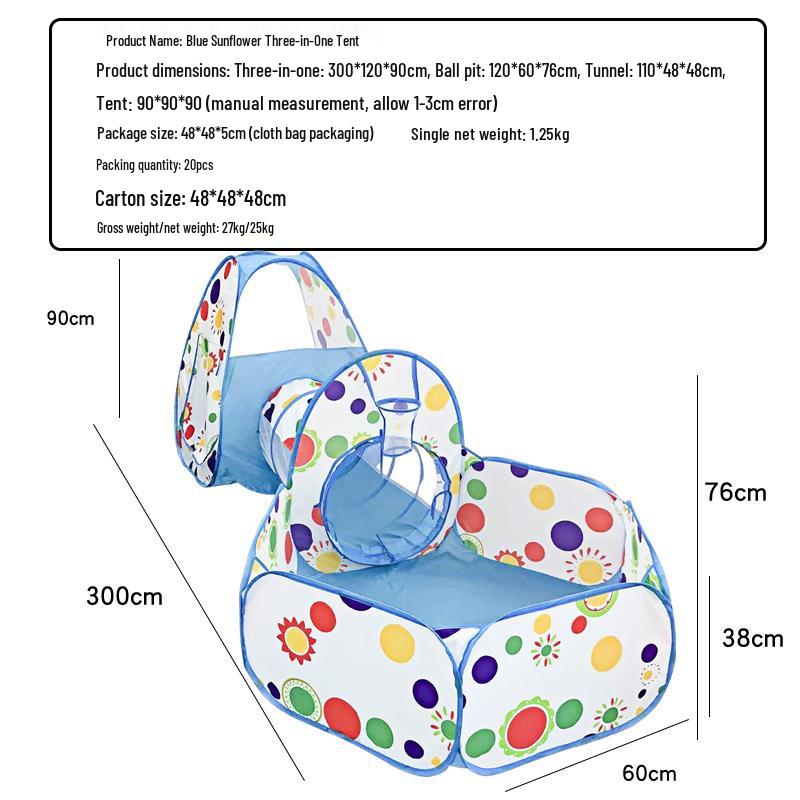 

Popular Foldable Children s Tent & Tunnel Playhouse with Basketball and Ocean Ball Pit