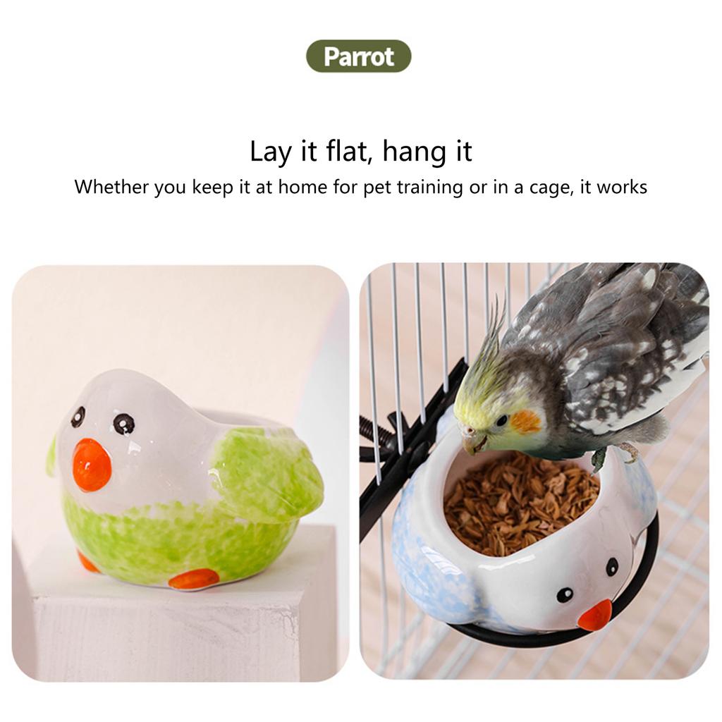 Cartoon Bird Shape Bowl Cage Accessory for Parrots and Budgerigar Bird Feeding Bowl Bird Feeding Station Small Tub Bowl
