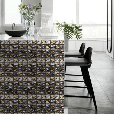 1 Set 10 Pezzi Piastrella Autoadesiva 3D Adesivo Impermeabile Bagno Parete Decorazione Mosaico Paillettes Piastrella Adesiva Carta da Parati