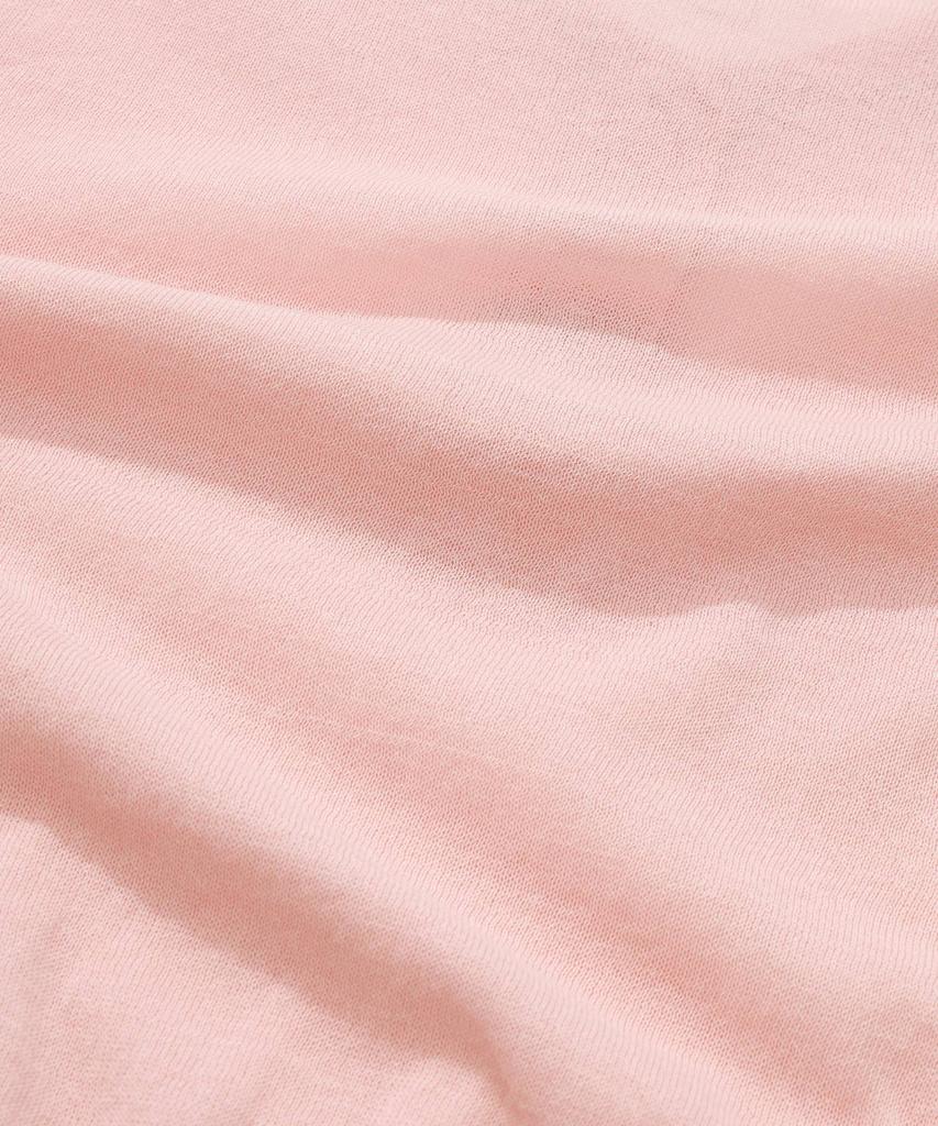 COVERNAT WOMAN Sheer Collar Crop Half Knit Light Pink