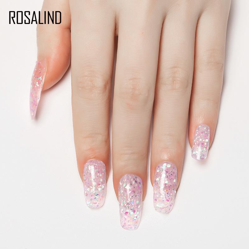 ROSALIND 15ml Γυαλιστερό Poly Nail Gel 6 χρωμάτων Quick Builder Extension UV λάμπα